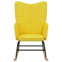 Silla mecedora de tela amarillo mostaza