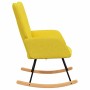 Silla mecedora de tela amarillo mostaza