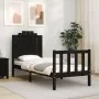 Single bed frame with black solid wood headboard by vidaXL, Beds and slatted bases - Ref: Foro24-3192260, Price: 125,42 €, Di...
