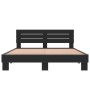 Estructura de cama madera de ingeniería y metal negro 150x200cm