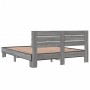 Estructura cama madera ingeniería metal gris Sonoma 150x200 cm