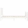 Weißer Massivholzbettrahmen mit Kopfteil 90x200 cm von vidaXL, Betten und Lattenroste - Ref: Foro24-3192217, Preis: 103,90 €,...