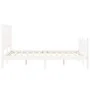 Double bed frame with white solid wood headboard by vidaXL, Beds and slatted bases - Ref: Foro24-3192202, Price: 133,14 €, Di...
