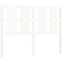 Double bed frame with white solid wood headboard by vidaXL, Beds and slatted bases - Ref: Foro24-3192202, Price: 134,87 €, Di...