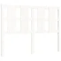 Double bed frame with white solid wood headboard by vidaXL, Beds and slatted bases - Ref: Foro24-3192202, Price: 133,14 €, Di...