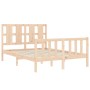 Bed frame with solid wood headboard 120x200 cm by vidaXL, Beds and slatted bases - Ref: Foro24-3192226, Price: 122,85 €, Disc...