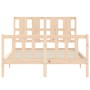 Bed frame with solid wood headboard 120x200 cm by vidaXL, Beds and slatted bases - Ref: Foro24-3192226, Price: 122,85 €, Disc...