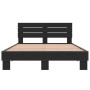 Estructura de cama madera de ingeniería y metal negro 140x190cm