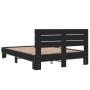 Estructura de cama madera de ingeniería y metal negro 140x190cm