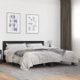 Estructura de cama madera de ingeniería y metal negro 200x200cm