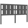 Double bed frame with gray solid wood headboard by vidaXL, Beds and slatted bases - Ref: Foro24-3192238, Price: 160,63 €, Dis...