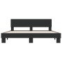 Estructura de cama madera de ingeniería y metal negro 200x200cm