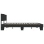 Estructura de cama madera de ingeniería y metal negro 200x200cm