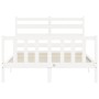 Doppelbettgestell mit weißem Massivholz-Kopfteil von vidaXL, Betten und Lattenroste - Ref: Foro24-3192007, Preis: 128,32 €, R...