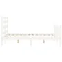 Double bed frame with white solid wood headboard by vidaXL, Beds and slatted bases - Ref: Foro24-3192007, Price: 126,42 €, Di...