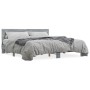 Estructura cama madera ingeniería metal gris Sonoma 200x200 cm
