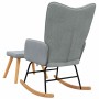 Silla mecedora con reposapiés tela gris claro