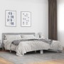 Estructura cama madera ingeniería metal gris Sonoma 180x200 cm