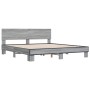 Estructura cama madera ingeniería metal gris Sonoma 180x200 cm