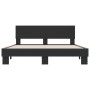 Estructura de cama madera de ingeniería y metal negro 160x200cm