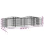 Arriate de gaviones forma arco hierro galvanizado 200x50x50 cm