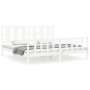White solid wood bed frame with headboard 180x200 cm by vidaXL, Beds and slatted bases - Ref: Foro24-3192247, Price: 176,48 €...