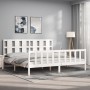 Weißer Massivholzbettrahmen mit Kopfteil 180x200 cm von vidaXL, Betten und Lattenroste - Ref: Foro24-3192247, Preis: 175,57 €...
