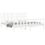 Weißer Massivholzbettrahmen mit Kopfteil 180x200 cm von vidaXL, Betten und Lattenroste - Ref: Foro24-3192247, Preis: 175,57 €...