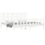 White solid wood bed frame with headboard 180x200 cm by vidaXL, Beds and slatted bases - Ref: Foro24-3192247, Price: 173,13 €...
