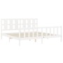 Weißer Massivholzbettrahmen mit Kopfteil 180x200 cm von vidaXL, Betten und Lattenroste - Ref: Foro24-3192247, Preis: 175,57 €...
