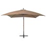 Hanging umbrella with solid fir wood pole in taupe grey 3x3m by vidaXL, Umbrellas - Ref: Foro24-313775, Price: 144,58 €, Disc...