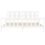 Weißer Massivholzbettrahmen mit Kopfteil 180x200 cm von vidaXL, Betten und Lattenroste - Ref: Foro24-3192247, Preis: 175,57 €...