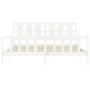 White solid wood bed frame with headboard 180x200 cm by vidaXL, Beds and slatted bases - Ref: Foro24-3192247, Price: 173,13 €...