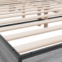 Estructura cama madera ingeniería metal gris Sonoma 160x200 cm