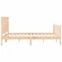 Double bed frame with solid wood headboard by vidaXL, Beds and slatted bases - Ref: Foro24-3192431, Price: 159,76 €, Discount: %