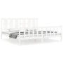Estructura de cama con cabecero madera maciza blanco 200x200 cm de vidaXL, Camas y somieres - Ref: Foro24-3192252, Precio: 16...