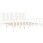 Estructura de cama con cabecero madera maciza blanco 200x200 cm de vidaXL, Camas y somieres - Ref: Foro24-3192252, Precio: 16...