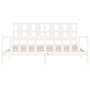 Weißer Massivholzbettrahmen mit Kopfteil 200x200 cm von vidaXL, Betten und Lattenroste - Ref: Foro24-3192252, Preis: 165,02 €...