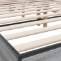 Estructura cama madera ingeniería metal gris Sonoma 150x200 cm