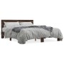Estructura cama madera ingeniería metal marrón roble 150x200 cm
