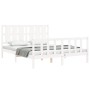 White solid wood bed frame with headboard 160x200 cm by vidaXL, Beds and slatted bases - Ref: Foro24-3192242, Price: 160,11 €...