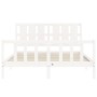 Weißer Massivholzbettrahmen mit Kopfteil 160x200 cm von vidaXL, Betten und Lattenroste - Ref: Foro24-3192242, Preis: 160,11 €...