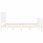 White solid wood bed frame with headboard 160x200 cm by vidaXL, Beds and slatted bases - Ref: Foro24-3192242, Price: 160,11 €...