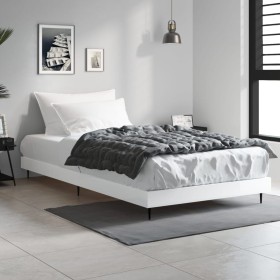 Bettgestell aus glänzend weißem Holzwerkstoff, 90 x 190 cm von vidaXL, Betten und Lattenroste - Ref: Foro24-832303, Preis: 90...