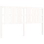 White solid wood bed frame with headboard 160x200 cm by vidaXL, Beds and slatted bases - Ref: Foro24-3192242, Price: 160,11 €...
