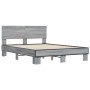 Estructura cama madera ingeniería metal gris Sonoma 120x200 cm