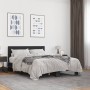 Estructura de cama madera de ingeniería y metal negro 120x190cm