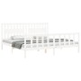 White solid wood bed frame with headboard 200x200 cm by vidaXL, Beds and slatted bases - Ref: Foro24-3192447, Price: 184,68 €...