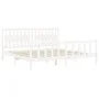 Estructura de cama con cabecero madera maciza blanco 200x200 cm de vidaXL, Camas y somieres - Ref: Foro24-3192447, Precio: 18...