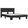 Estructura de cama madera de ingeniería y metal negro 120x190cm